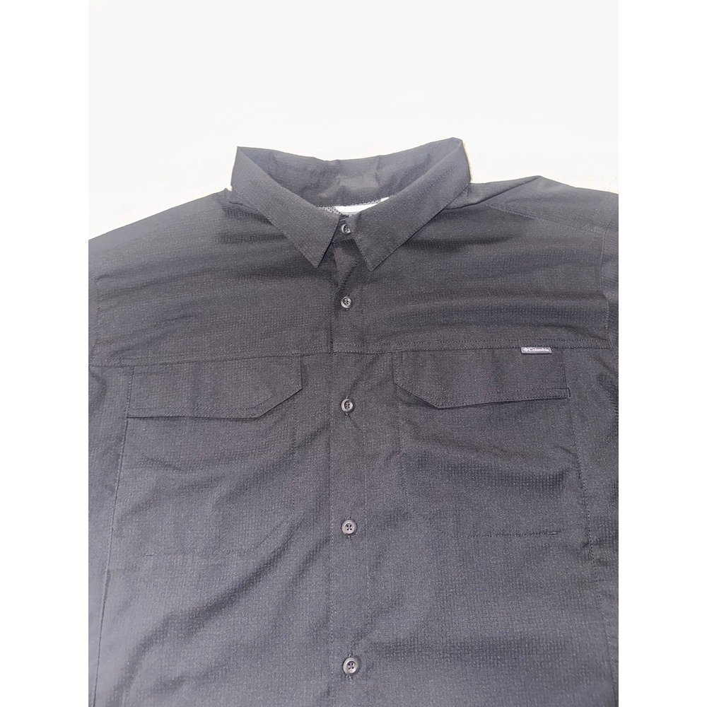 Columbia PFG Mens Short Sleeve Button Up Shirt Black Omni-Shade Size XL
